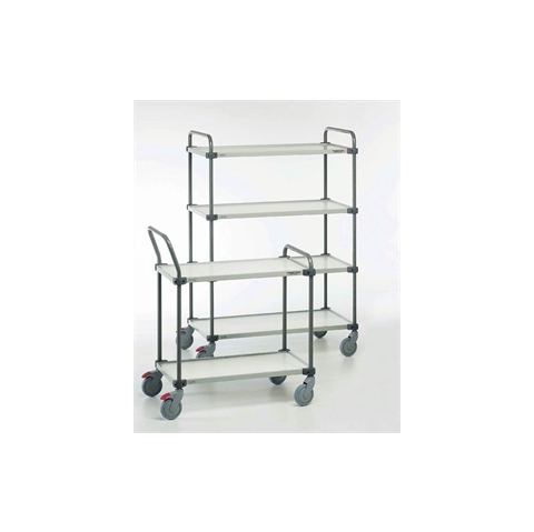 4 x Shelf Trolley - Shelf Capacity 50kg - Laminated board / Grey steel - Overall Size  H1535mm x W1100mm x D635mm
