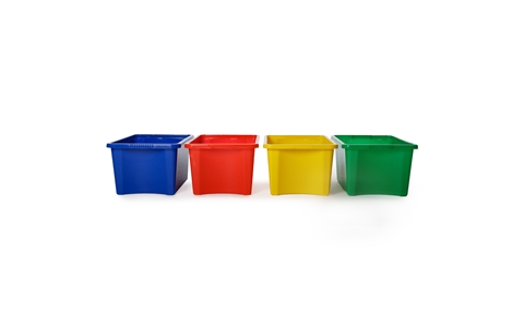 30L Plastic Storage Box No Lids - Blue - Overall Size  H250mm x W350mm x D450mm - Pack of 10