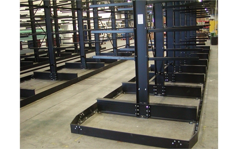 Cantilever racking with guide rail