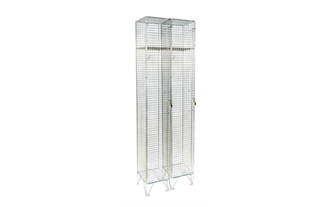 Single Door Mesh Locker  - H1980mm x W305mm x D457mm - Hasp & Staple Lock  - Nest of 2