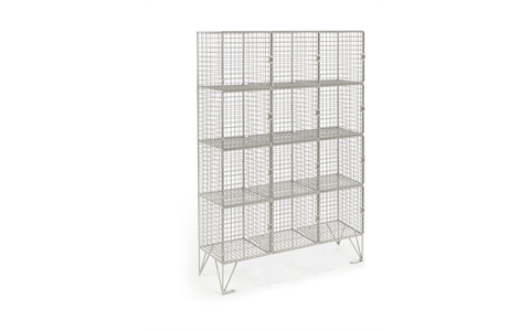 12 Compartment Personal Locker with Doors H1370mm x W910mm x D457mm - Hasp & Staple Lock