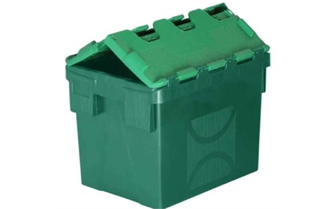 Totebox Green Attached Lid Container - 25 Litre - Green - Overall Size  H320mm x W300mm x D400mm