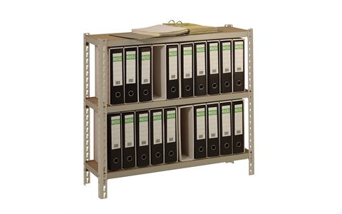 Lever Arch File Holders - H915mm x W1000mm x D300mm Bay - c/w 20 A4- Light Grey Beams - Light Grey Frames