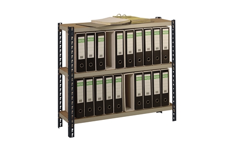 Lever Arch File Holders - H915mm x W1000mm x D300mm Bay - c/w 20 A4- Light Grey Beams - Graphite Grey Frames