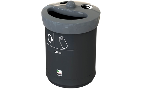 Novelty Smiley Face Recycling Bin - 52 Litre - Aluminium Cans -  H608mm x W425mm x D425mm