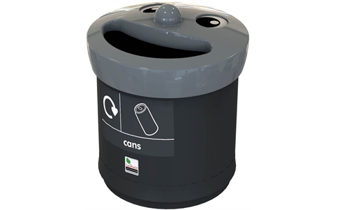 Novelty Smiley Face Recycling Bin - 41 Litre - Aluminium Cans - H507mm x W425mm x D425mm