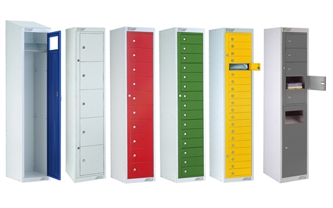 10 Door Garment Dispenser & Collector - Door Colour Blue - 1778h x 381w x 457d mm - CAM Lock
