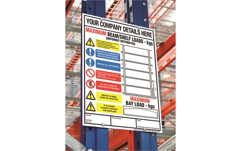 Vertical Load Notice - Suitable for Drive Through Racking - 356mm x 254mm