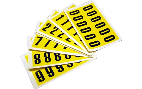 Self-Adhesive Vinyl Labels - Set of 10 Numbers (0-9) - 12 Characters Per Pack - H56mm x W21mm