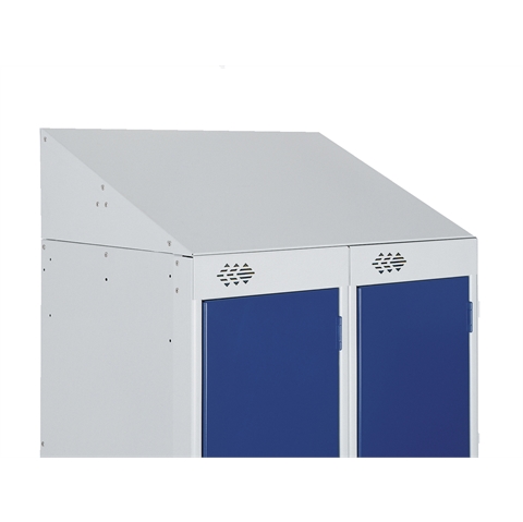 Nest of 2 - 1 Door Slimline Locker 1800h x 225w x 450d mm with Sloping Top - CAM Lock - Door Colour - Dark Grey