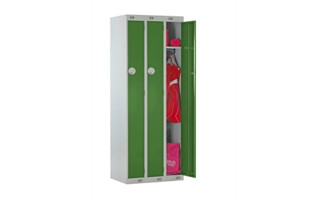 Nest of 3 - 1 Door Slimline Locker 1800h x 225w x 450d mm - CAM Lock - Door Colour Green