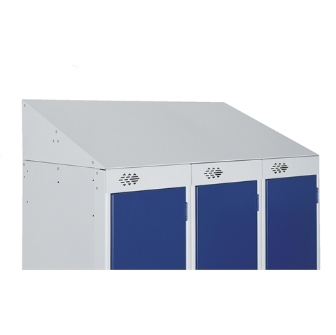 Nest of 4 - 1 Door Slimline Locker 2007h x 225w x 500d mm with Sloping Top - CAM Lock - Door Colour - Green