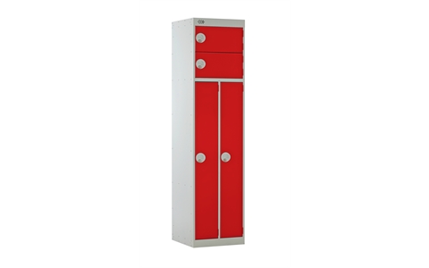 2 Person Locker 1800h x 450w x 450d mm - Red - Doors - CAM Lock