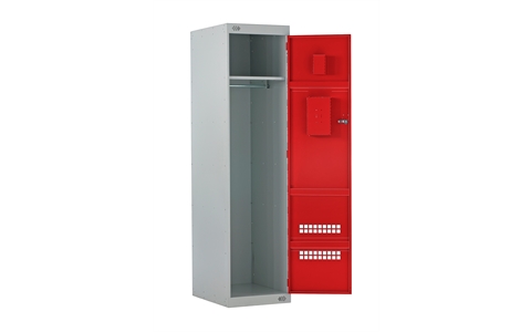 Police Locker with Airwaves & CS Canister Holder - 1800h x 450w x 600d mm - CAM Lock - Door Colour - Green