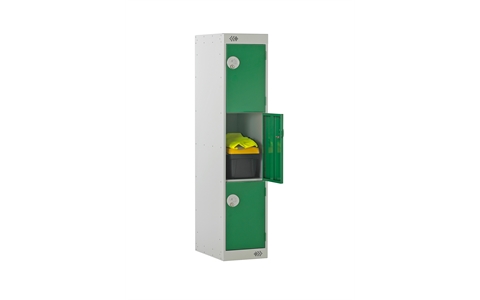 3 Door Three Quarter Height Locker - 1382h x 450w x 450d mm - CAM Lock - Door Colour Green