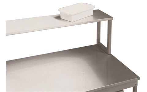 Stainless Steel Workbench Double Tier Upper Shelf H600mm x W1200mm x D300mm