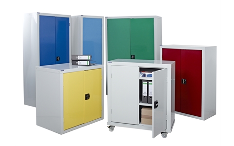 Mobile Cupboard - 2 Shelves - H1040mm x W900mm x D460mm - Yellow