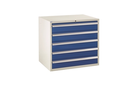 Euroslide 900 - 5 Drawer - 5x150mm - H825mm x W900mm x D650mm - Blue
