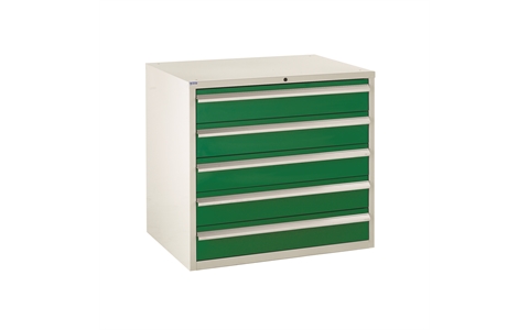 Euroslide 900 - 5 Drawer - 5x150mm - H825mm x W900mm x D650mm - Green