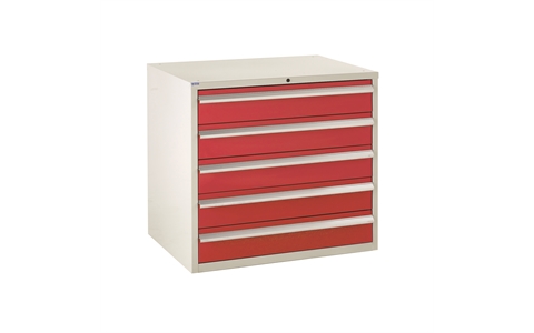 Euroslide 900 - 5 Drawer - 5x150mm - H825mm x W900mm x D650mm - Red