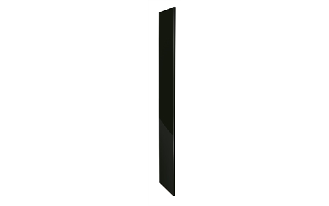 Mirror Gloss effect Décor End Panel - FLAT TOP - Black - H1780 x D460 mm