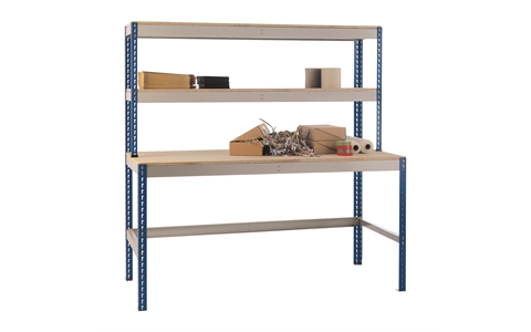Stockrax Standard Workstation - H1980mm x W1800mm x D750mm - Chipboard Deck - Blue