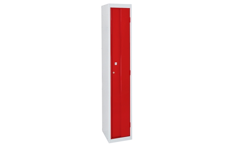 1 Door Heavy Duty Locker 1800h x 300w x 300d mm -  Door Colour Red - ASSA Deadlock
