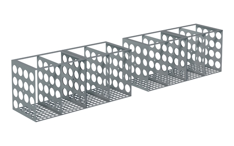 Modular Shoe Baskets - TWIN - SINGLE SIDED - 8 Compartments - H325 x W2000 mm