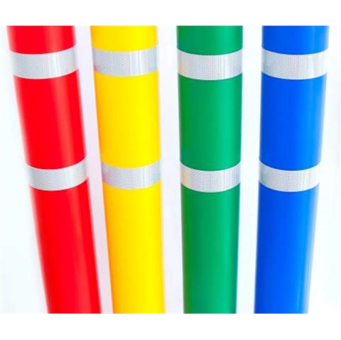 SDL-BS183-Green Bollard Sleeve 183mm with Reflective Strips