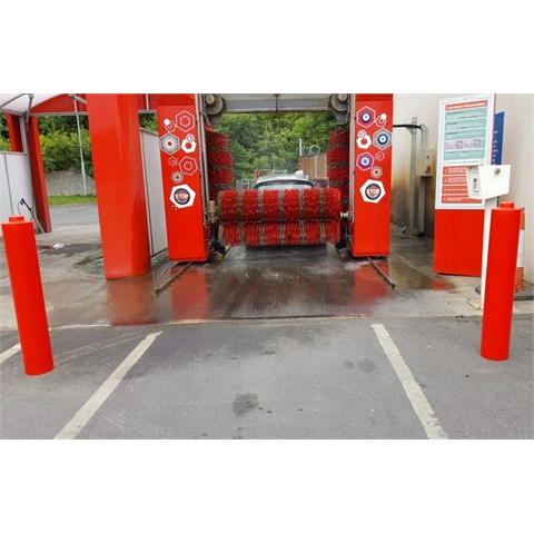 SDL-BS183-Red Bollard Sleeve 183mm with Reflective Strips