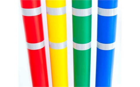 SDL-BS183-Yellow Bollard Sleeve 183mm with Reflective Strips