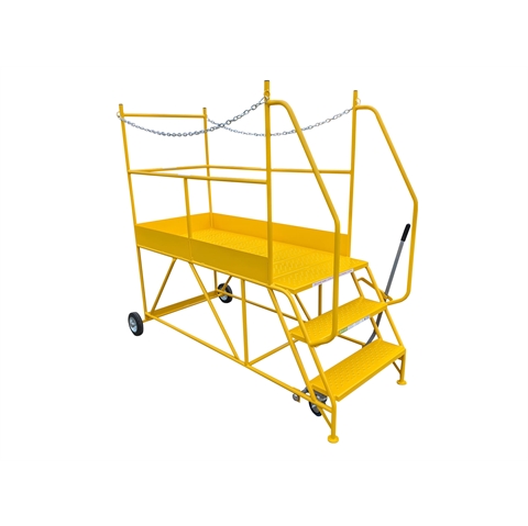 Access Platform 3 Tread 750mm Platform Height HxWxD: 1750x1000x1960mm Centre Lever Brake