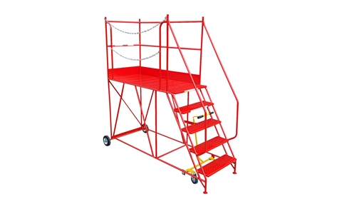 Access Platform 5 Tread 1250mm Platform Height HxWxD: 2250x1000x2470mm Centre Lever Brake