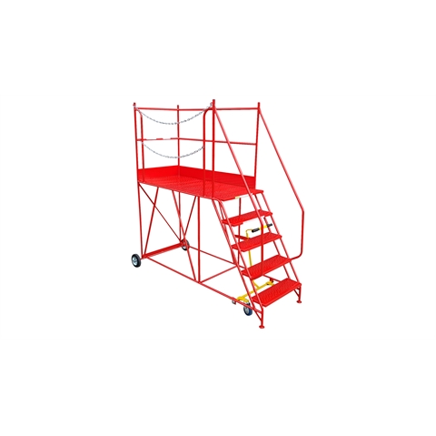 Access Platform 5 Tread 1250mm Platform Height HxWxD: 2250x1000x2470mm Centre Lever Brake