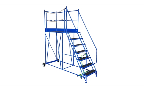 Access Platform 7 Tread 1750mm Platform Height HxWxD: 2750x1000x2650mm Centre Lever Brake