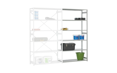 Stormor Open Bay Shelving -  Extension Bay - H2150mm x W1000mm x D600mm Open Back and Sides c/w 6 Shelf Levels