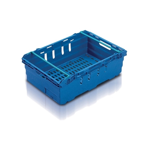 Ventilated Maxinest Stack & Nest Containers with Swing Bar - 35 litre - Blue - H199mm x W400mm x D600mm