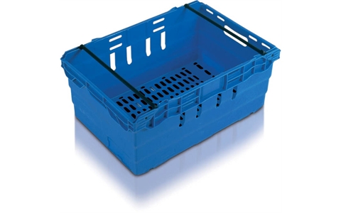 Ventilated Maxinest Stack & Nest Containers with Swing Bar - 46 litre - Blue - H267mm x W400mm x D600mm