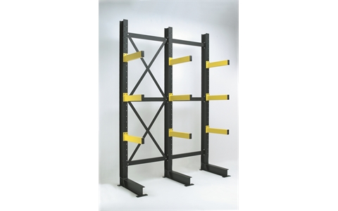 Light Duty Single Sided Cantilever Racking Extension Bay - H2700 x W1000mm - Overall Load (Incl. Base) 2000kg - 600mm Arm Length - 250kg Arm Load