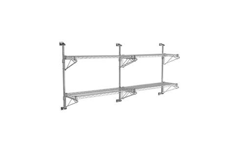 Chrome Cantilever Wall Wire Single Shelf - Overall Size  W760mm x D305mm