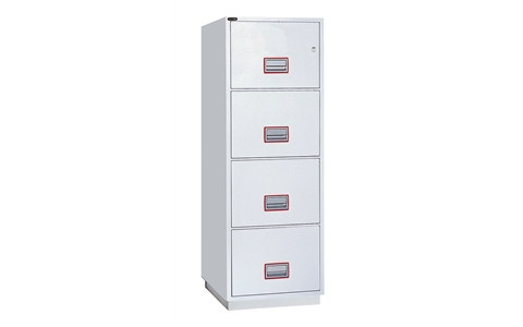 Fire Filing Cabinet with Key Locks - 4 Drawer - H1406mm x W528mm x D675mm