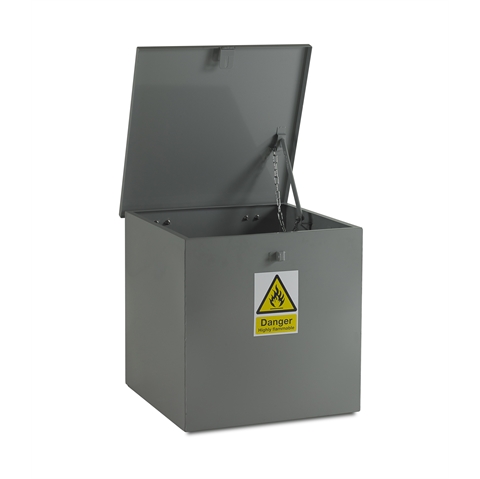 Dark Grey - Medium Hazardous  Flat Top Bin -   H600mm x W600mm x D600mm