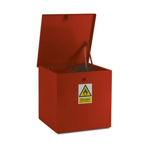 Red - Medium Hazardous  Flat Top Bin -   H600mm x W600mm x D600mm