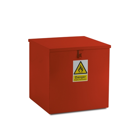 Red - Medium Hazardous  Flat Top Bin -   H600mm x W600mm x D600mm
