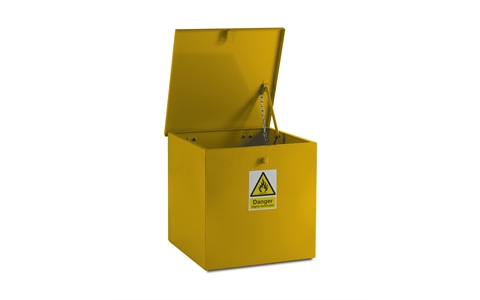Yellow - Medium Hazardous Flat Top Bin -   H600mm x W600mm x D600mm