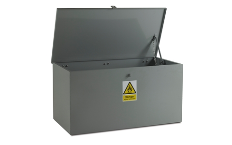 Dark Grey - Large Hazardous  Flat Top Bin -   H600mm x W1200mm x D600mm