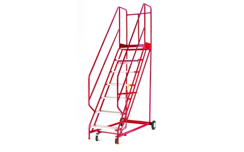 14 Tread - Heavy Duty - Mobile Warehouse Safety Steps - Anti-Slip Tread  - Overall Size  H4460mm x W1250mm x D2920mm