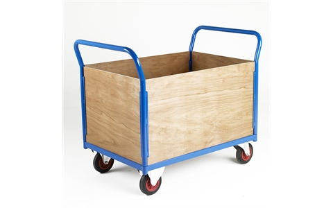 Timber Sided Firm Loading Truck - Four Sided - Capacity 500Kg - H985mm x L1000 x W800mm