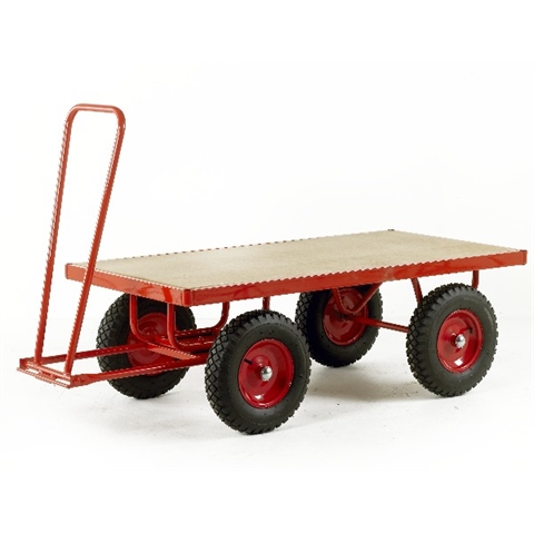 Plywood Deck Turntable Trucks - With Pneumatic Tyres - Load Capacity 750Kg -  Platform Size  H500mm x W760mm x D1500mm