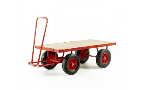 Steel Deck Turntable Trucks - With Pneumatic Tyres - Load Capacity 750Kg - Platform Size  H500mm x W760mm x D1500mm